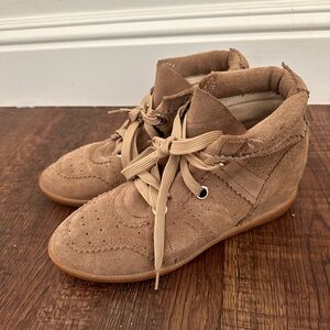 Isabel Marant suede hightop wedge sneakers